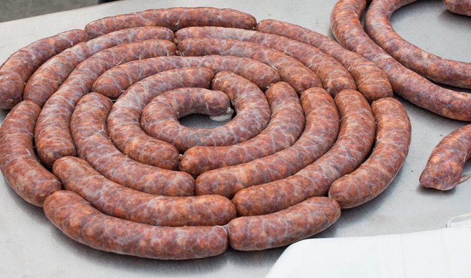 perfectly tied sausages